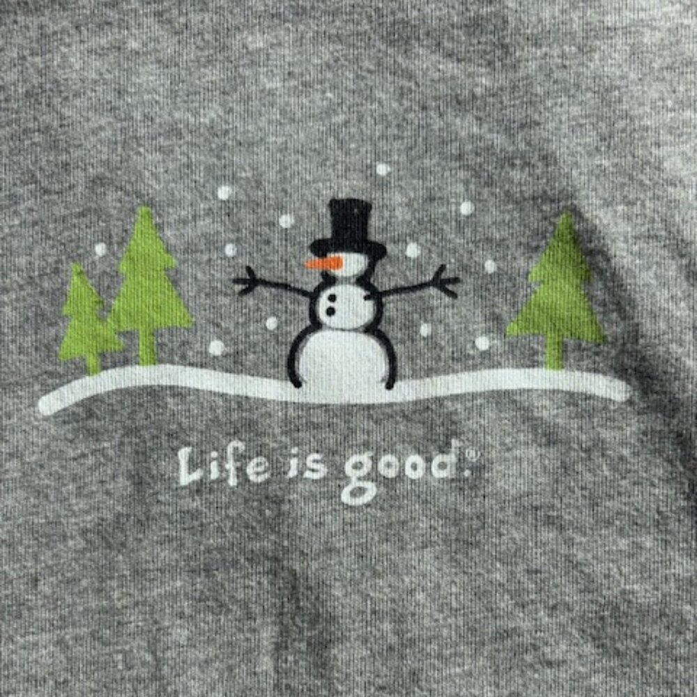 Life is Good Vintage, Classic Fit Snowman Long Sleeve Tee Size XL (Women's)